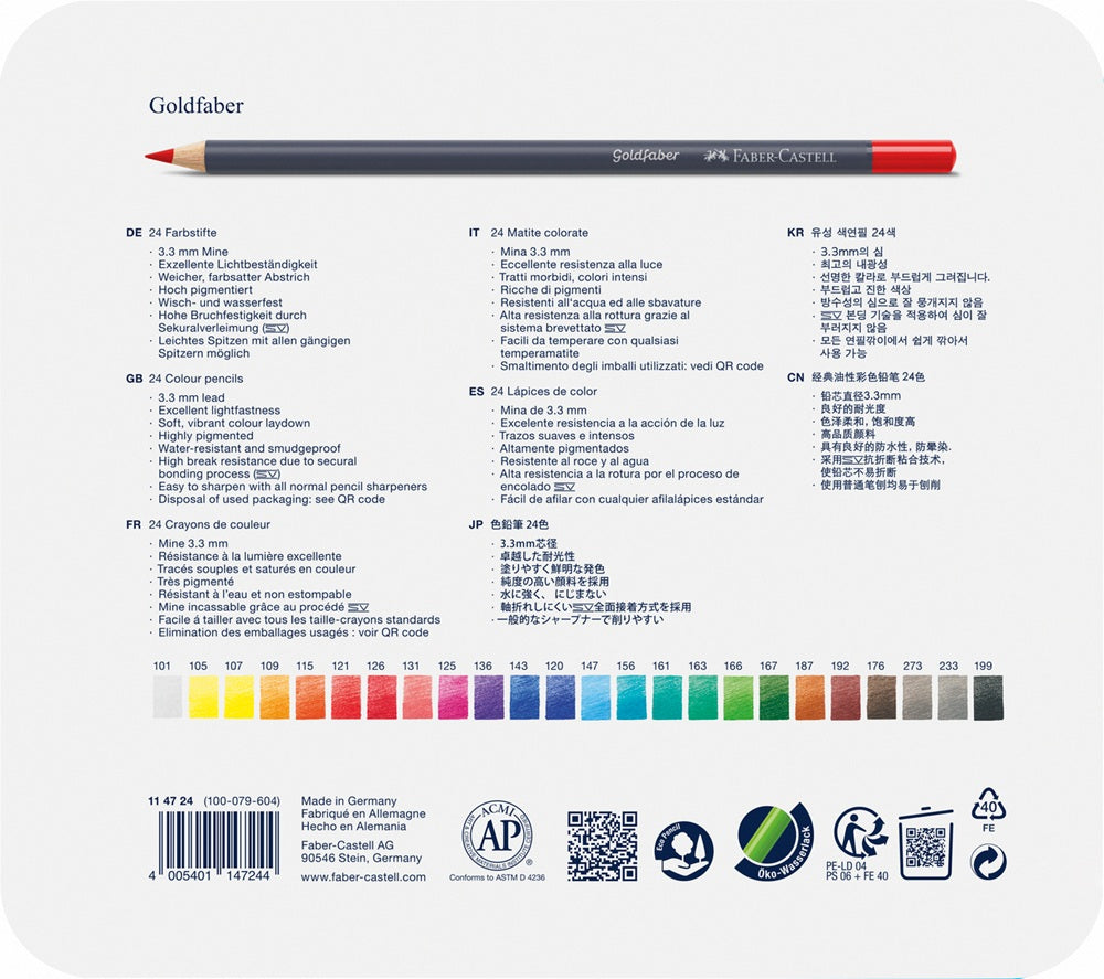 Goldfaber Colour Pencil, Tin of 24