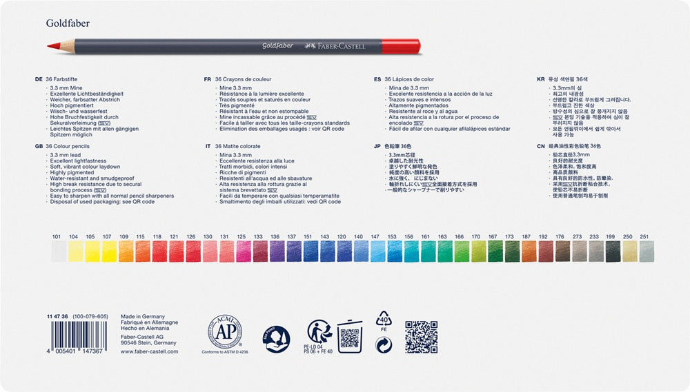 Goldfaber Colour Pencil, Tin of 36