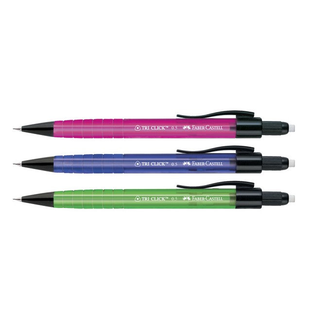Tri Click Classic Mechanical Pencil with Leads, 1x PB 0.5