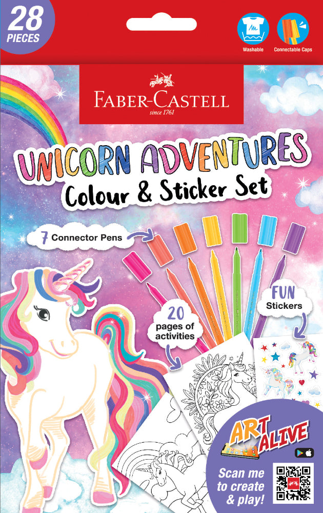 A5 Colouring Pack Unicorn with Connector Pens