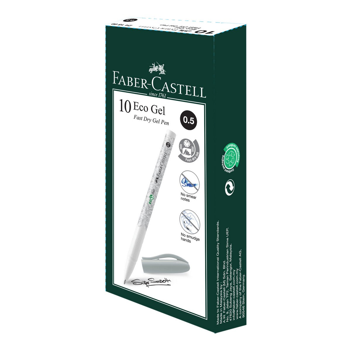 Gel Pen Eco Gel Box of 10, Black 0.5