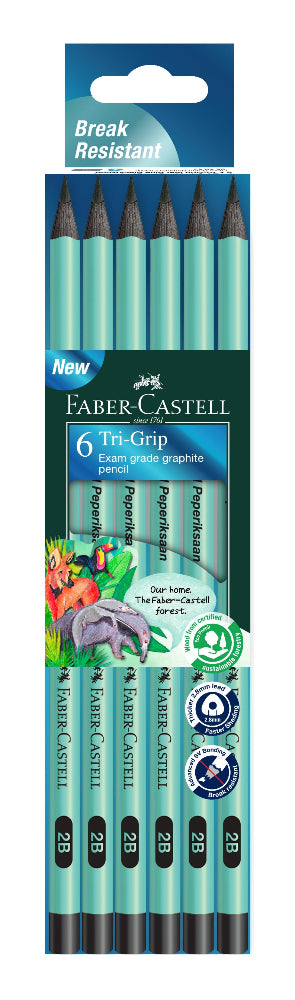 Graphite Pencil Tri-Grip 2B Metallic Blue Blackwood (Box of 6)