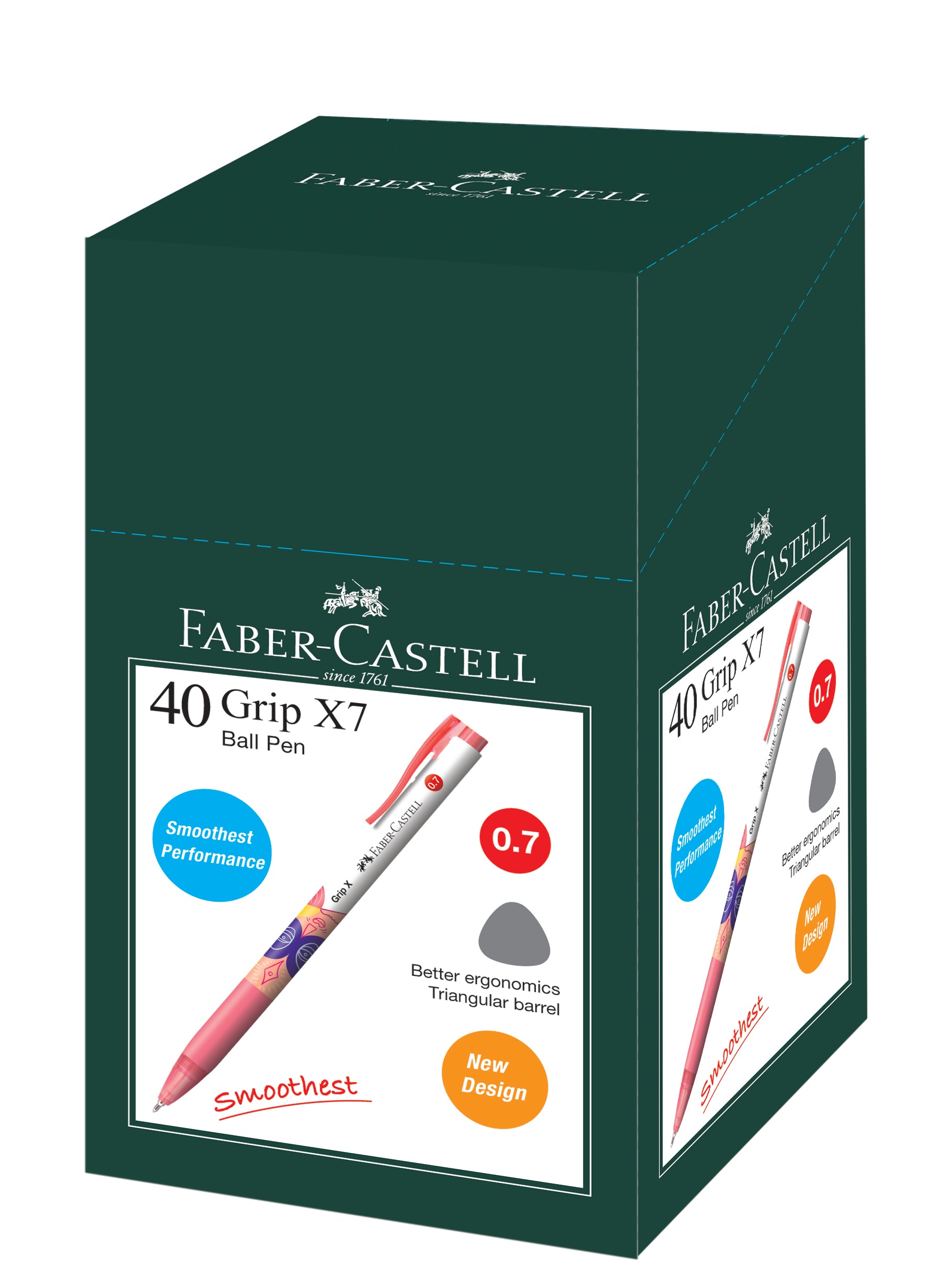 Grip X7 Ball Pen Box of 40, Red 0.7