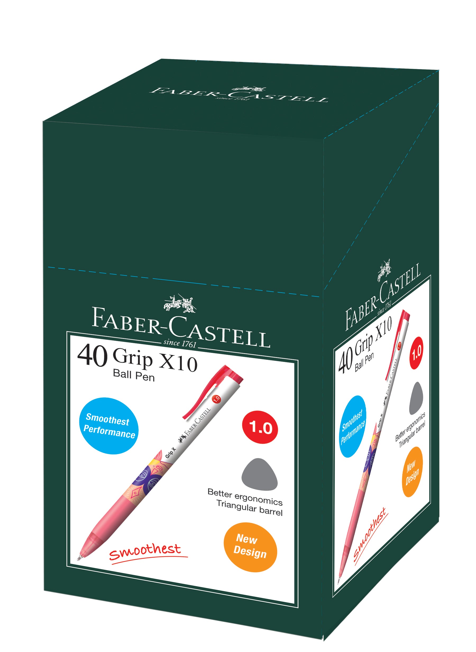 Grip X10 Ball Pen Box of 40, Red 1.0