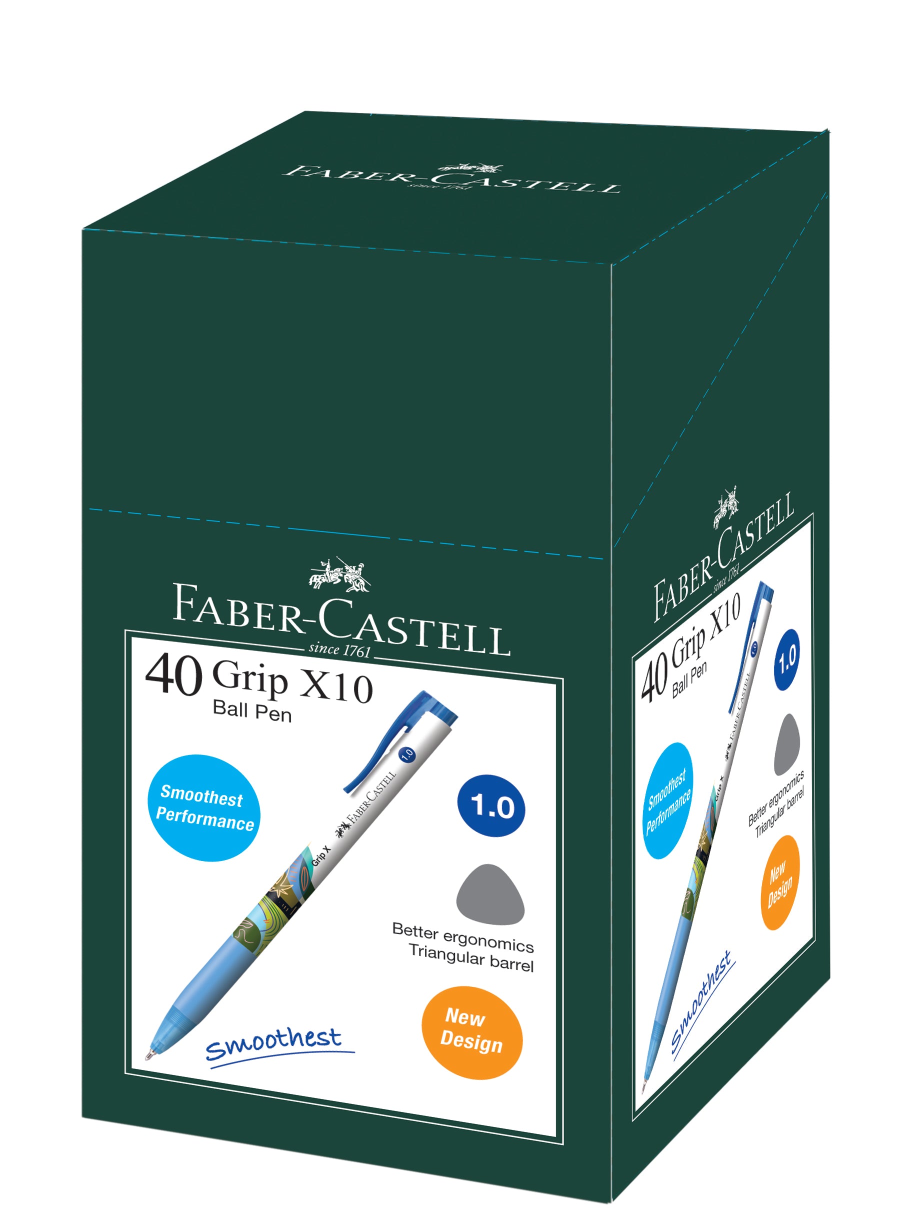 Grip X10 Ball Pen Box of 40, Blue 1.0