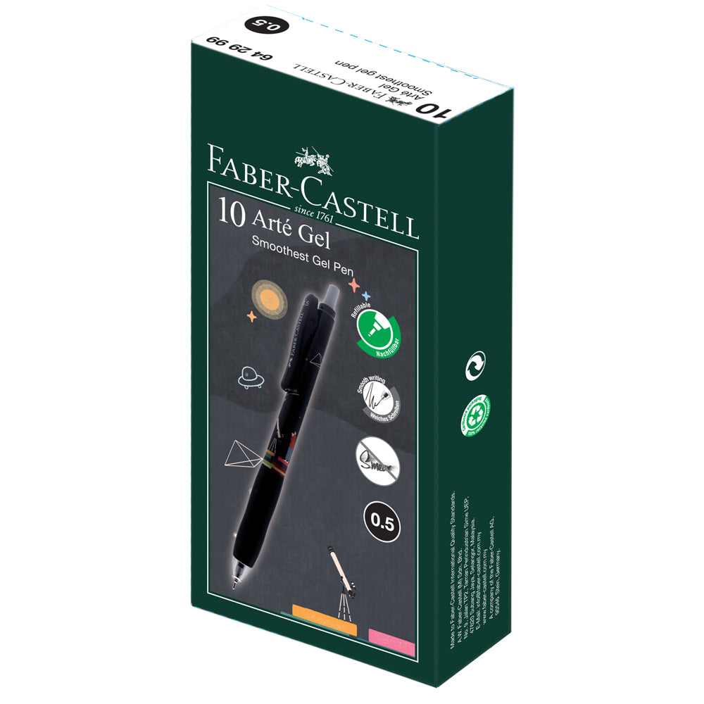 Gel Pen Arté Gel Box of 10, Astro Black 0.5