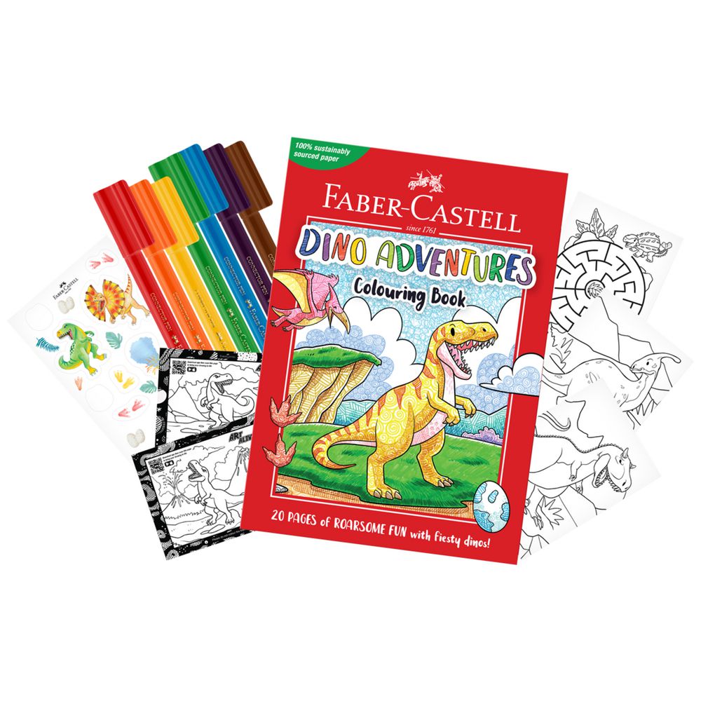 A5 Colouring Pack Dinosaurs with Connector Pens