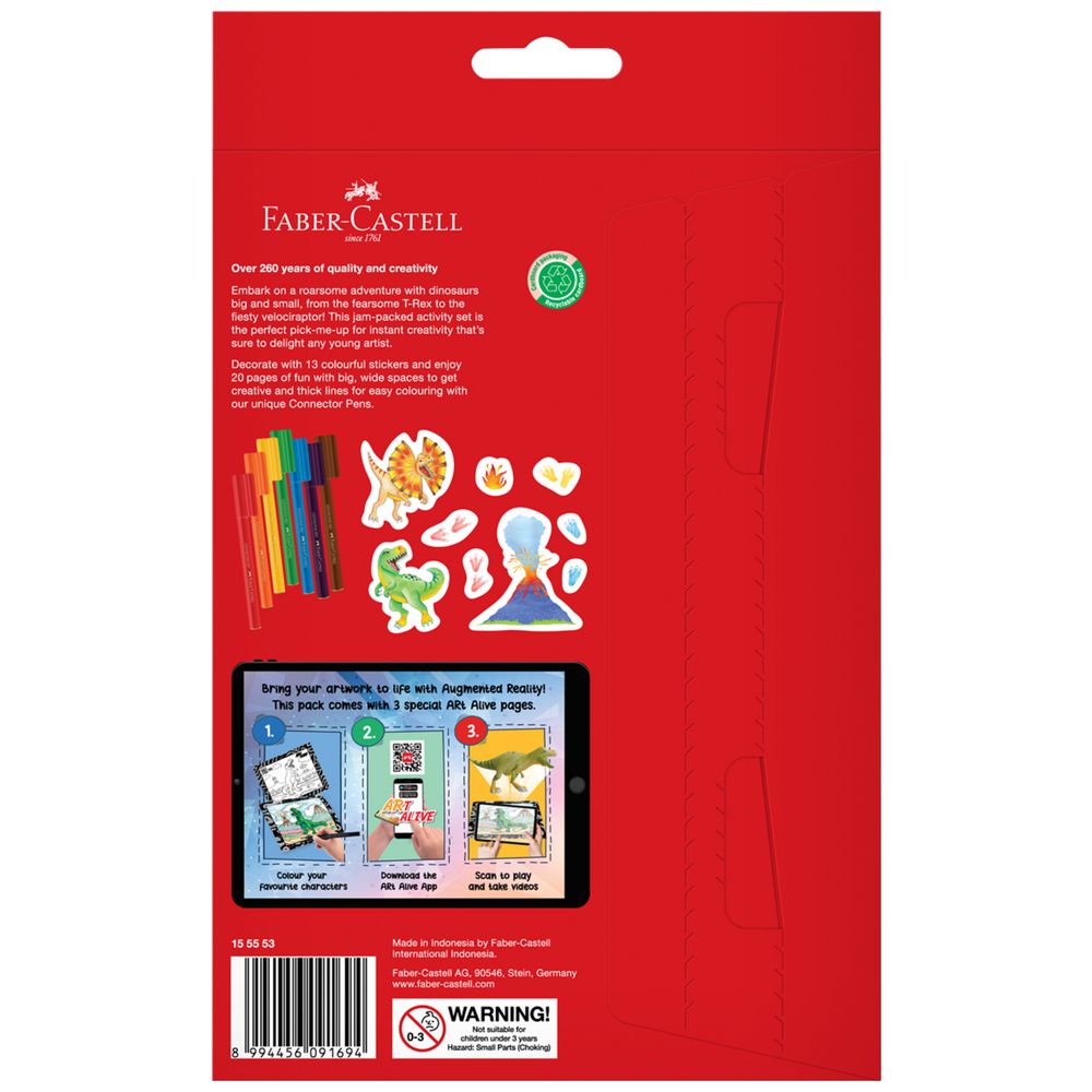 A5 Colouring Pack Dinosaurs with Connector Pens