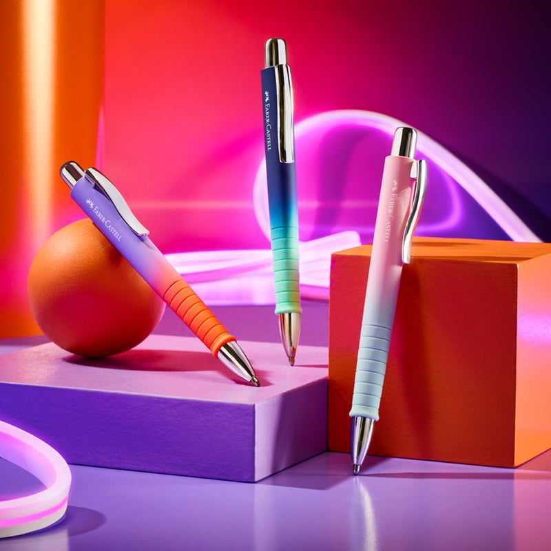 Flow Poly Ball Edition Ballpoint Pen, Punchy Melon, XB (1.2mm), Blue Ink