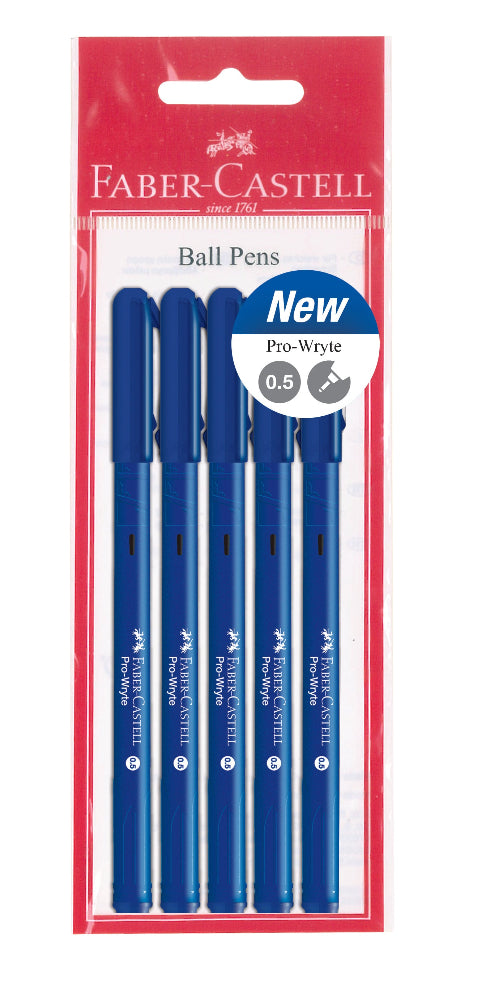Pro-Wryte Ball Pen, Blue, 0.5mm, Pack of 5