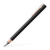 Neo Slim Metal Black Matt Rose Gold Fountain Pen, Fine