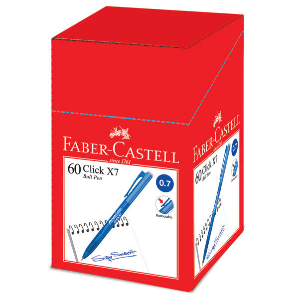 Ball Pen Click X7 Box of 60, Blue 0.7