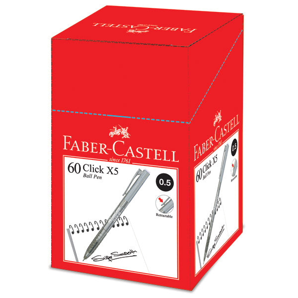 Ball Pen Click X5 Box of 60, Black 0.5