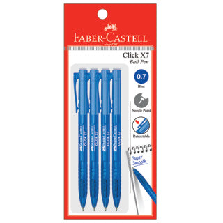 Ball Pen Click X7 PB of 4, Blue 0.7