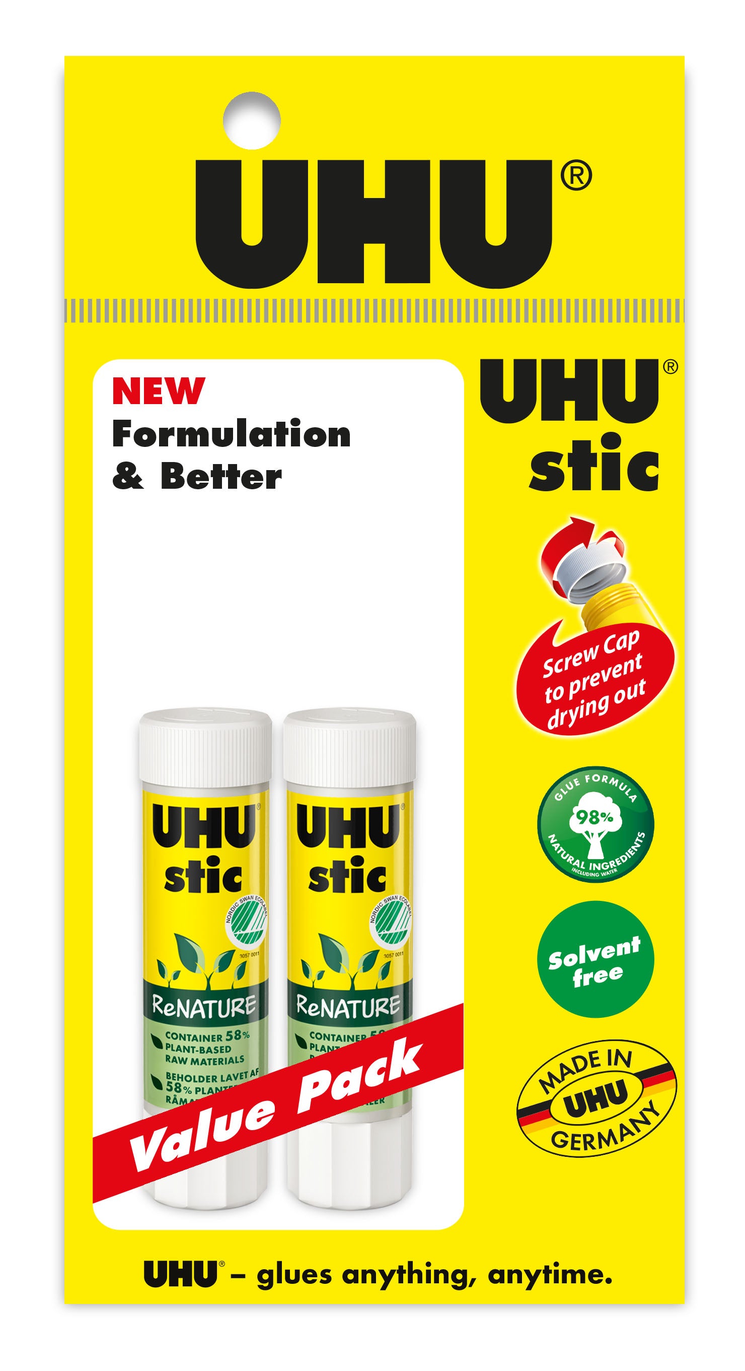 UHU Stic Glue Stick ReNATURE (8.2g) HS of 2