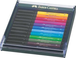 Pitt Artist Pen Brush India Ink Pen, Set of 12 Basic Tones