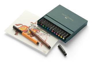 Pitt Artist Pen Brush India Ink Pen, Studio Box of 12