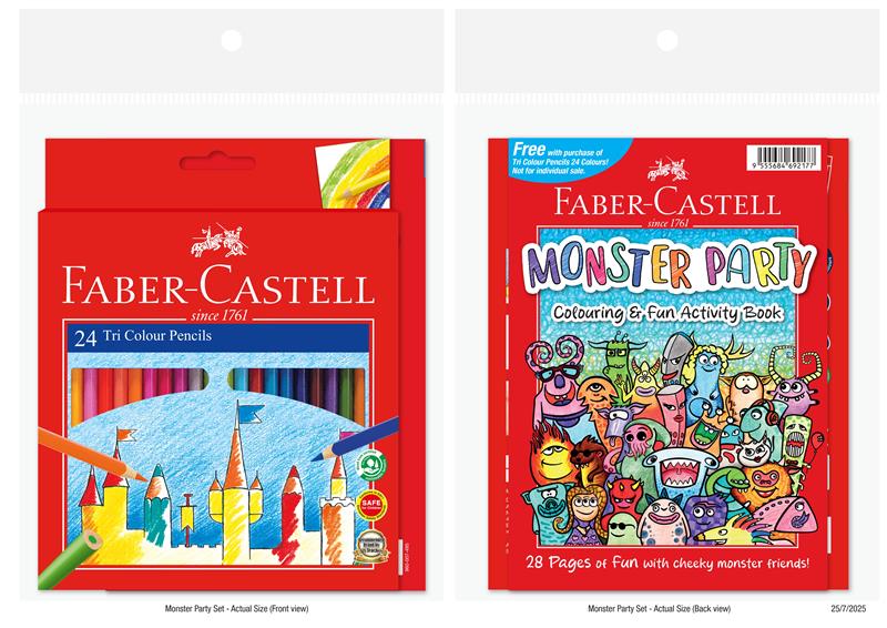 [Promo Pack] Colour Pencils Tri Colour 24 + FREE Monster Activity Book