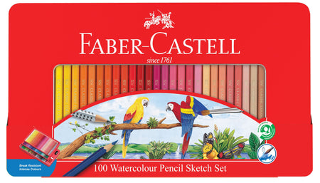 Watercolour Pencil Sketch Set, Tin of 100