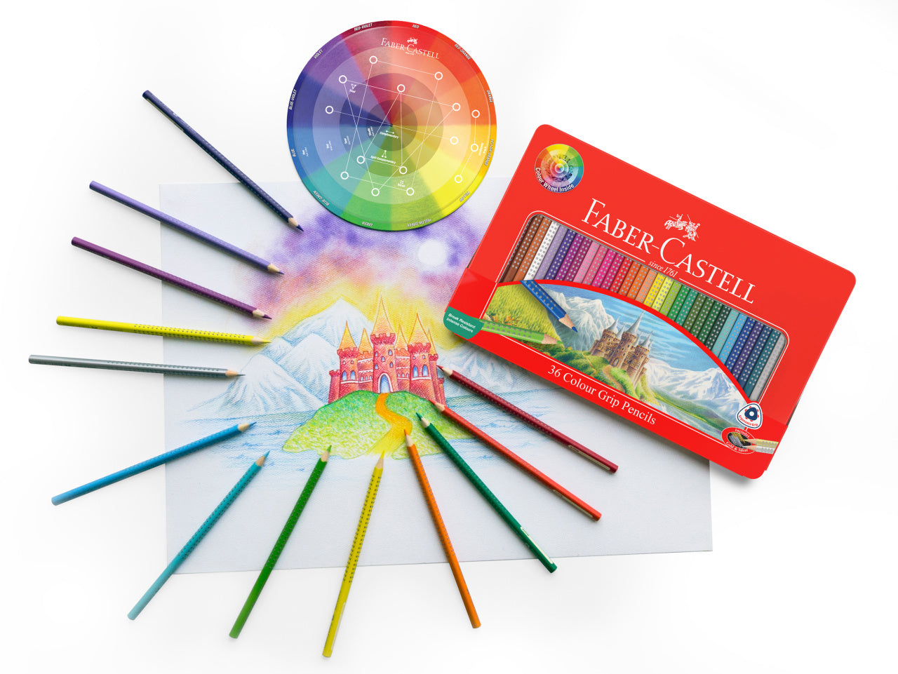 Grip Colour Pencils, Tin of 36