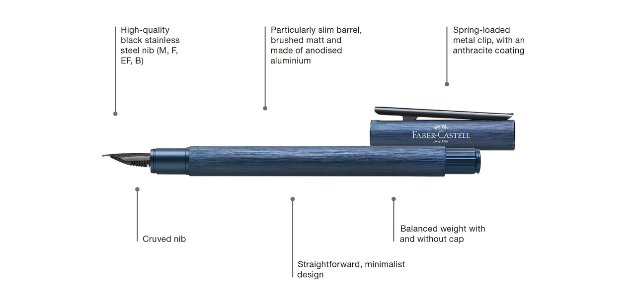 Fountain Pen Neo Slim Aluminium Dark Blue, M