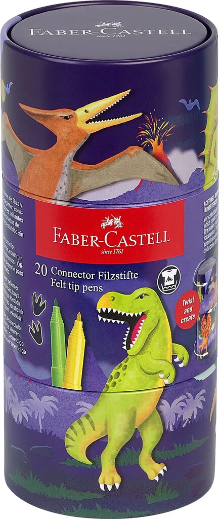 [Online Exclusive] Felt-tip pen Connector Dinosaur, 20 Colours