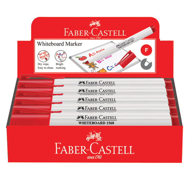 Slim Whiteboard Fine Marker , Box of 10 Red