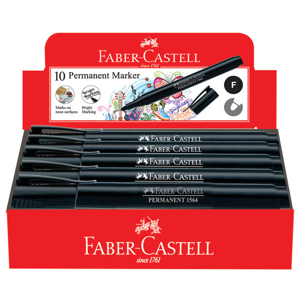 Slim Permanent Fine Marker, Box of 10 Black