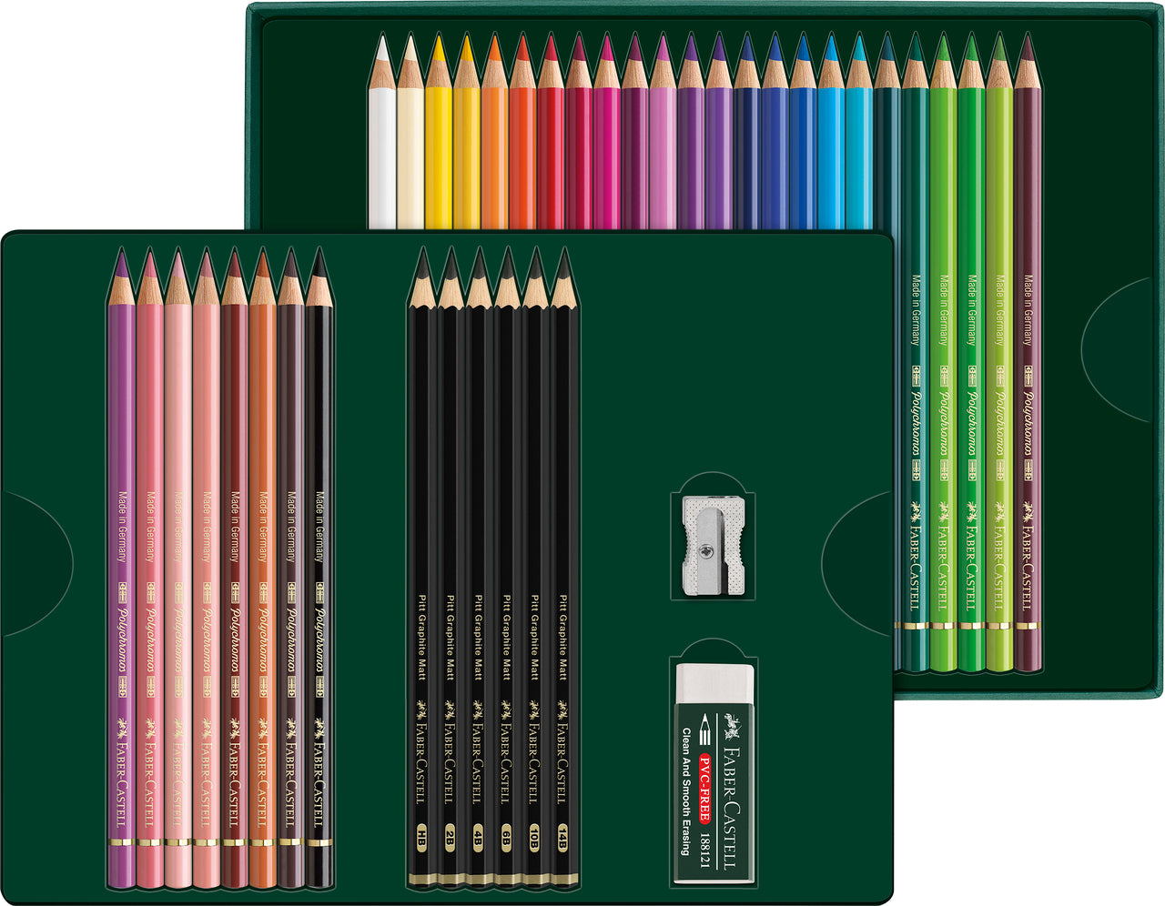 Polychromos & Pitt Graphite Matt, Set of 40