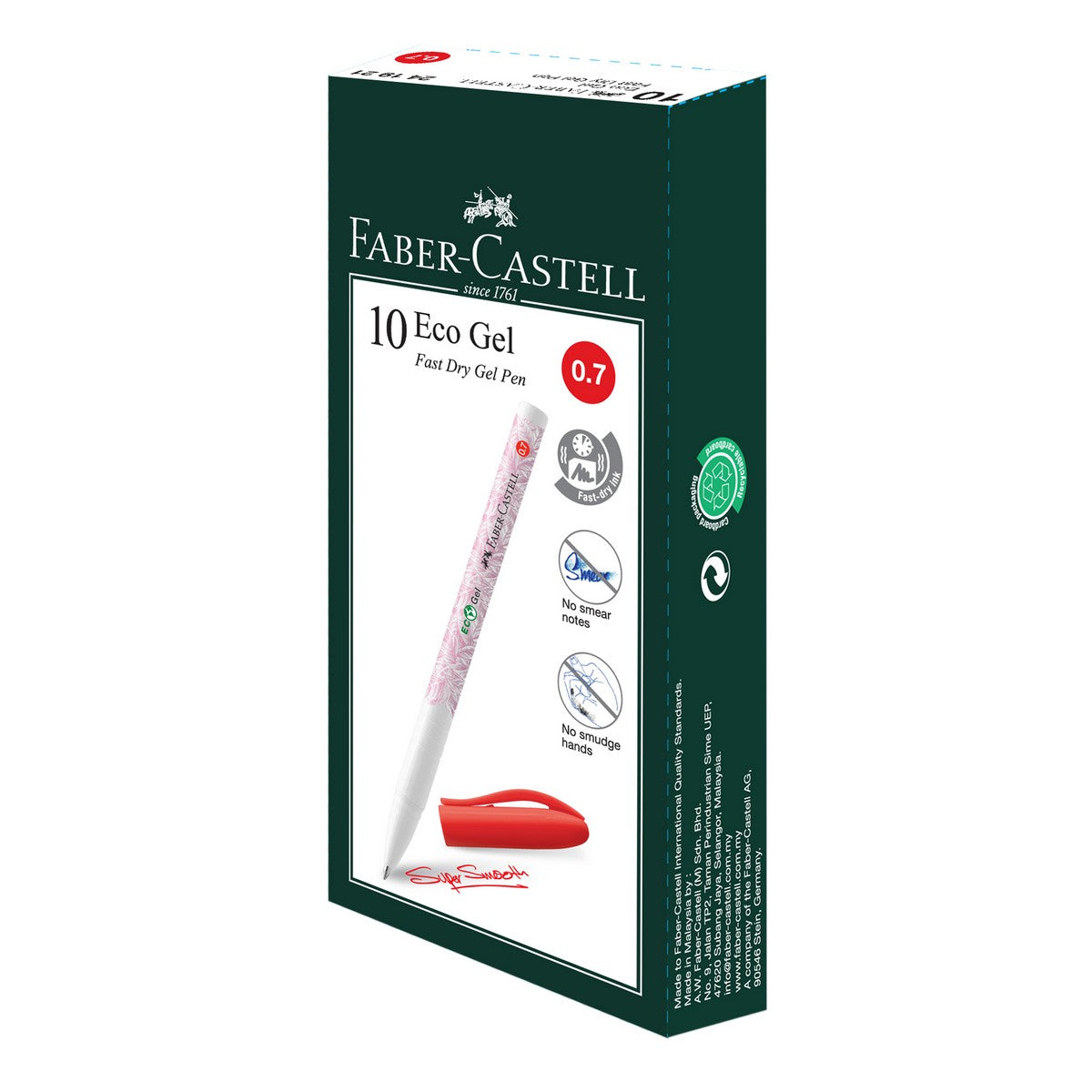 Gel Pen Eco Gel Box of 10, Red 0.7