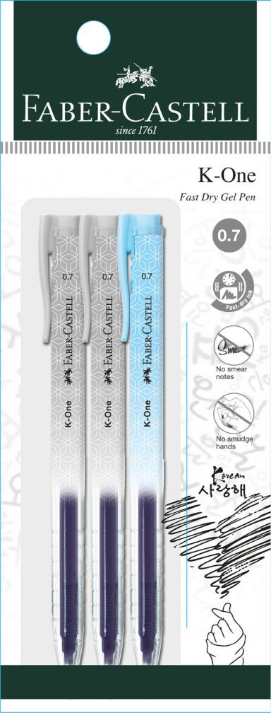 Gel Pen K-One, 2Black/1Blue 0.7