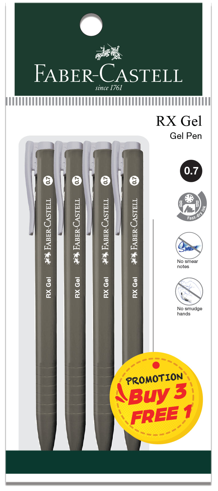 [Buy 3, Free 1] Gel Pen RX Gel Value Pack 4, Black 0.7