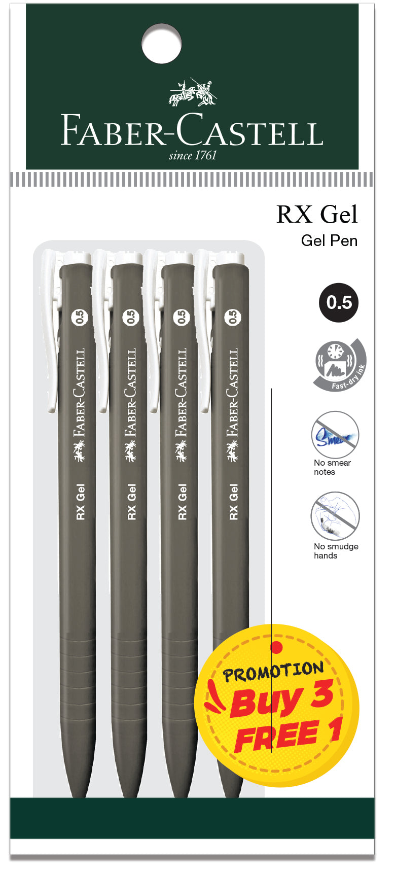 [Buy 3, Free 1] Gel Pen RX Gel Value Pack 4, Black 0.5