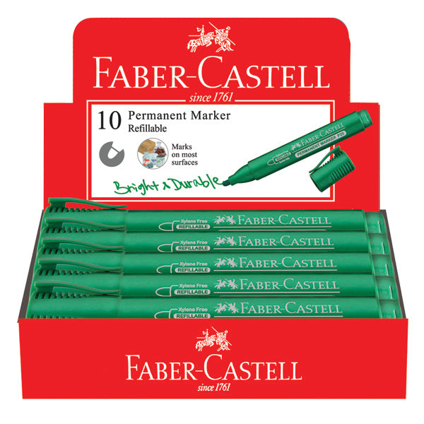 Refillable Permanent Marker P20 Bullet, Box of 10 Green