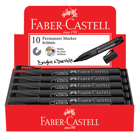 Refillable Permanent Marker P20 Bullet, Box of 10 Black – Faber-Castell  Malaysia