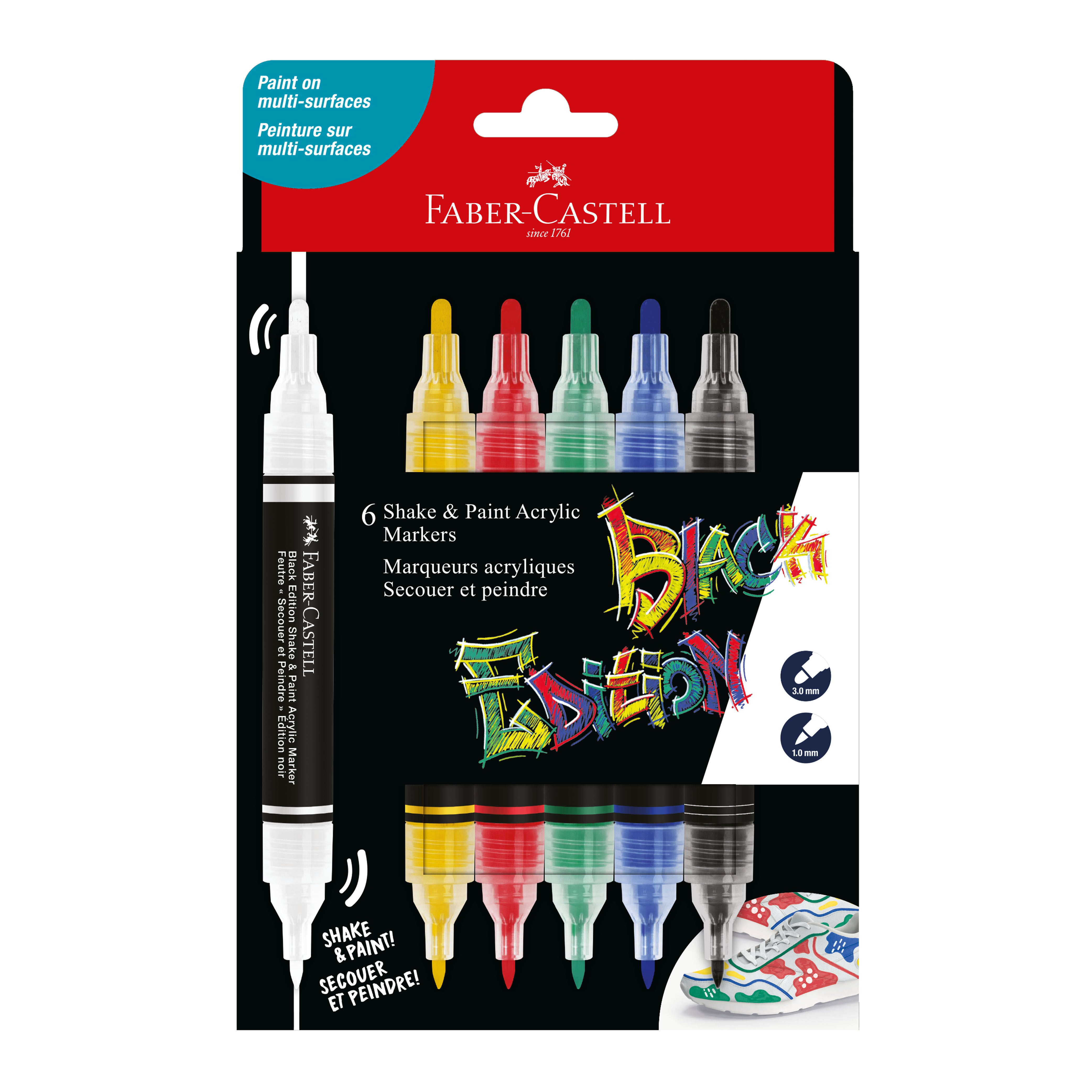 Black Edition Shake & Paint Markers Classic, Pack of 6