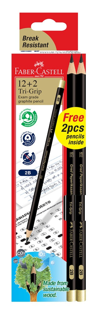 [Promo Pack] Tri-Grip 2B Graphite Pencil - 12+2 FOC