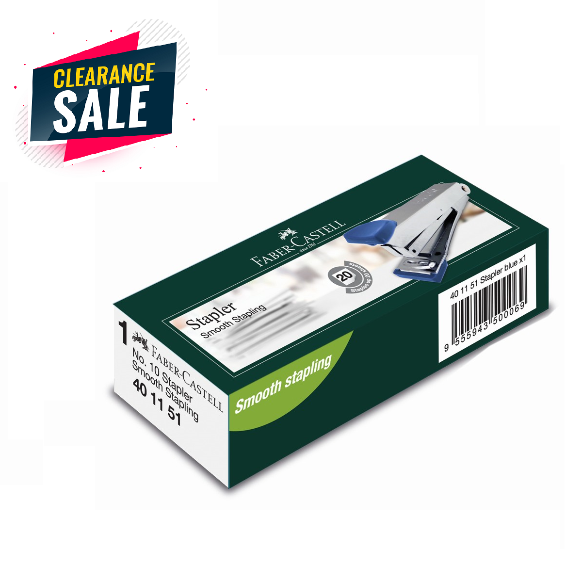 [Clearance] Stapler No. 10 Blue, Box of 1, (Bundle of 3)
