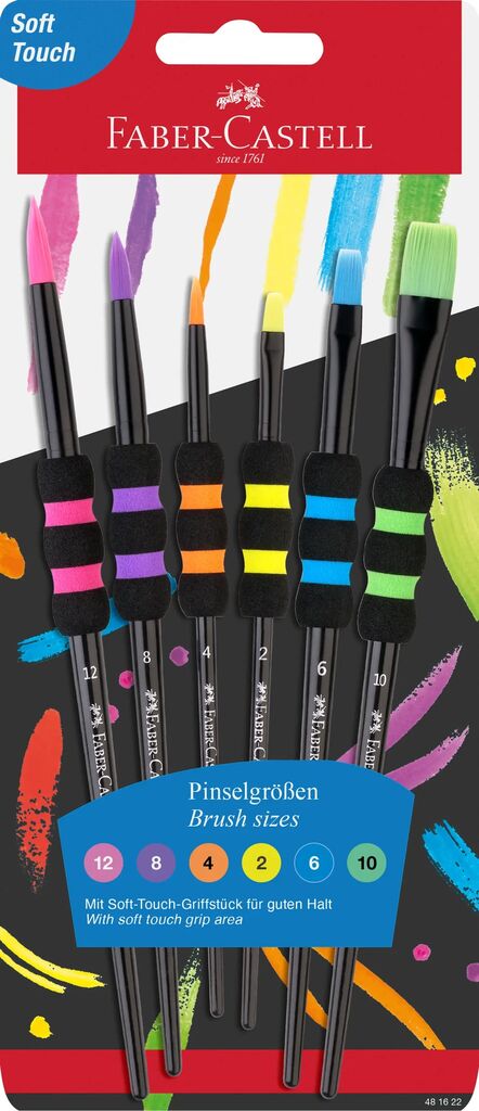 [Online Exclusive] Brush set of 6 soft touch in black