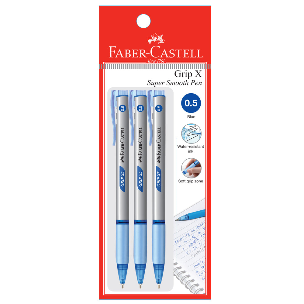 Ball Pen Grip X5 3xPB, Blue 0.5