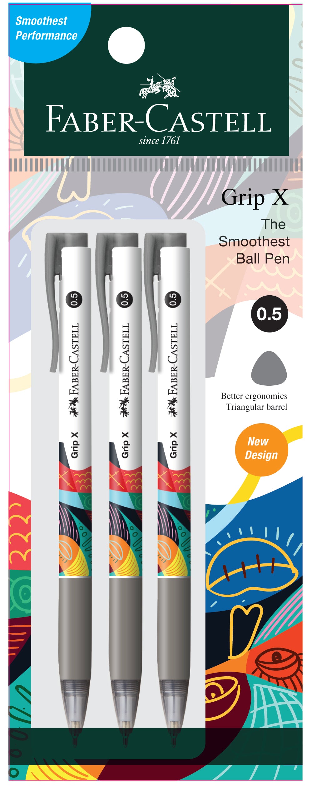 [New] Grip X5 Ball Pen 3xPB, Black 0.5