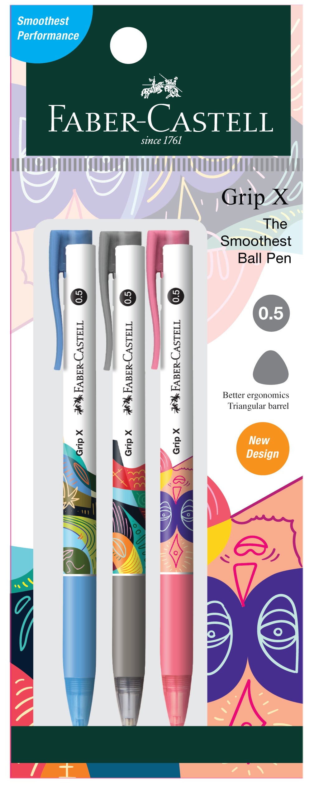 [New] Grip X5 Ball Pen 3xPB, Blue/Black/Red 0.5