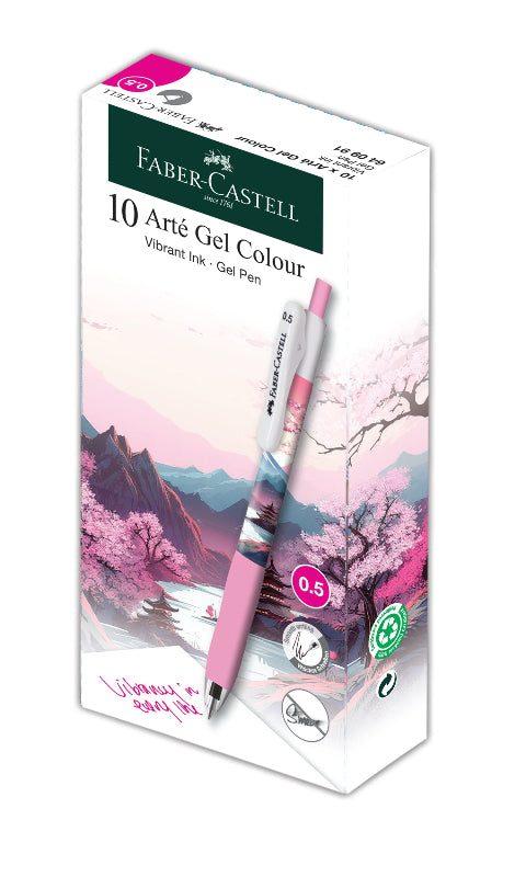 Arté Gel Colour Gel Pen, Pink, 0.5mm (Box of 10)