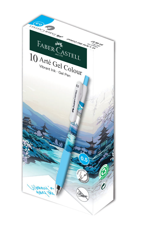 Arté Gel Colour Gel Pen, Turquoise, 0.5mm (Box of 10)