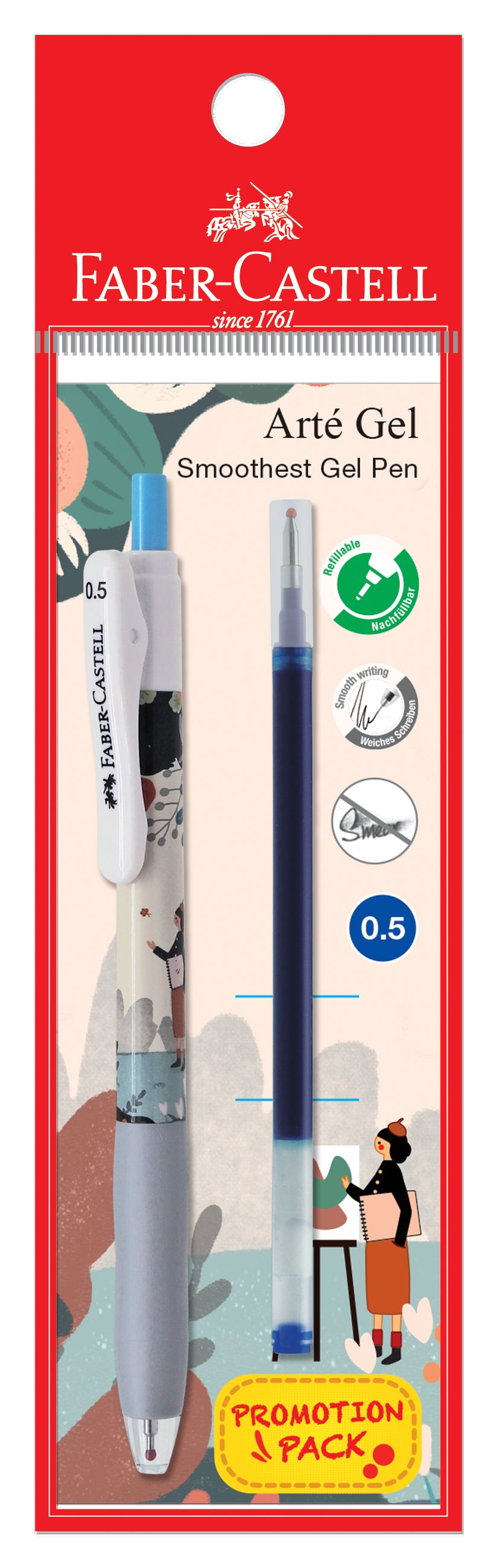 [Promo Pack] Gel Pen Arté Gel Painter + Refill, Blue 0.5