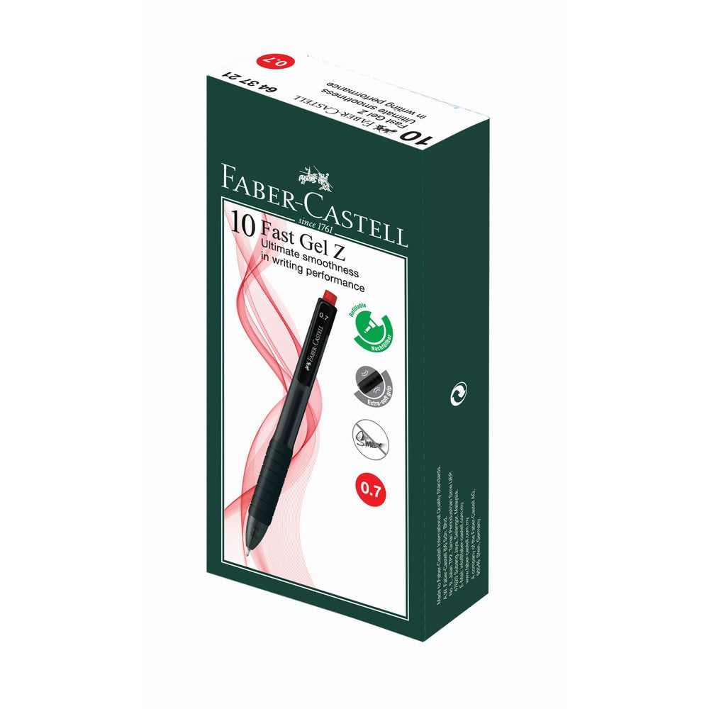 Gel Pen Fast Gel Z Box of 10, Red 0.7