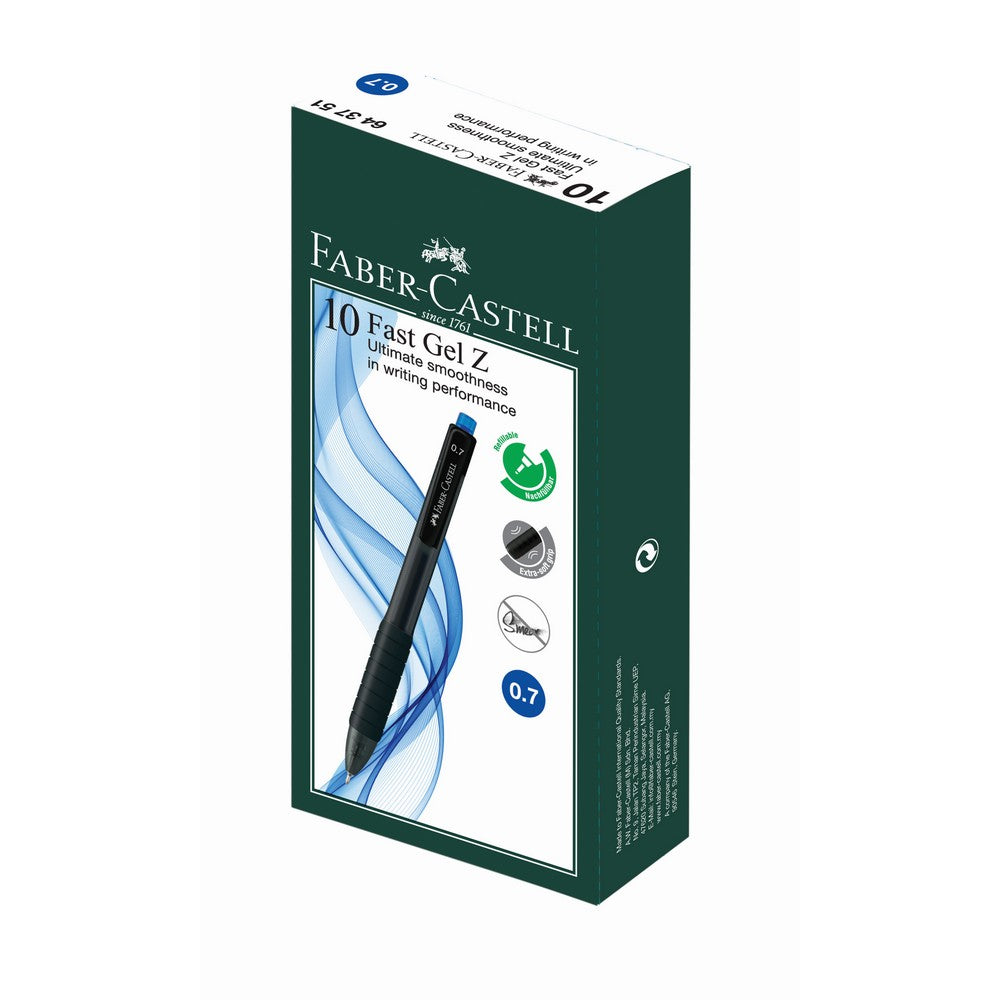 Gel Pen Fast Gel Z Box of 10, Blue 0.7