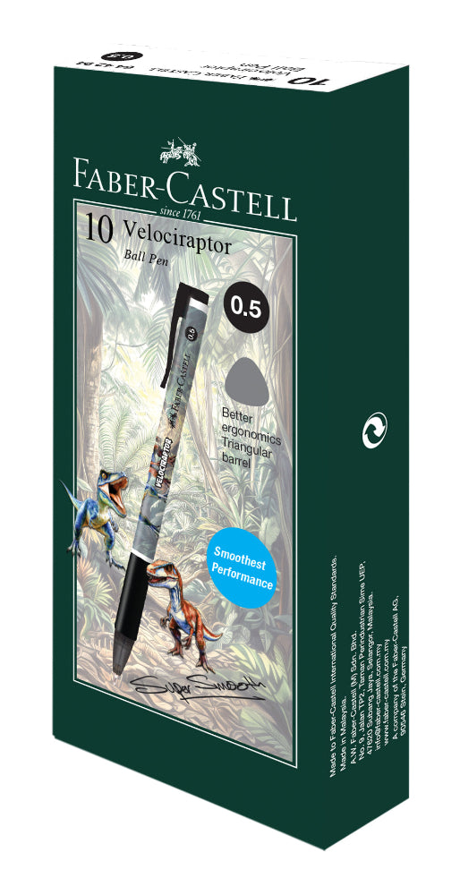 [Limited Edition] Jurassic Land Grip-X Ball Pen, D4, Black, 0.5mm (Box of 10)