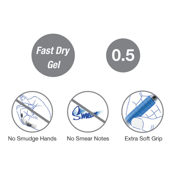 [Clearance] Gel pen Super Clip Gel, 0.5mm, Blue (Bundle of 7)