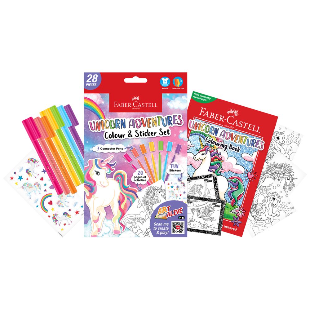 A5 Colouring Pack Unicorn with Connector Pens